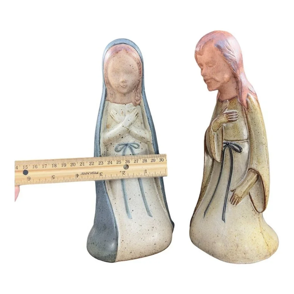 UCTCI Stoneware Nativity Mary Joseph Figurine Japan Vintage Large Ceramic Figure